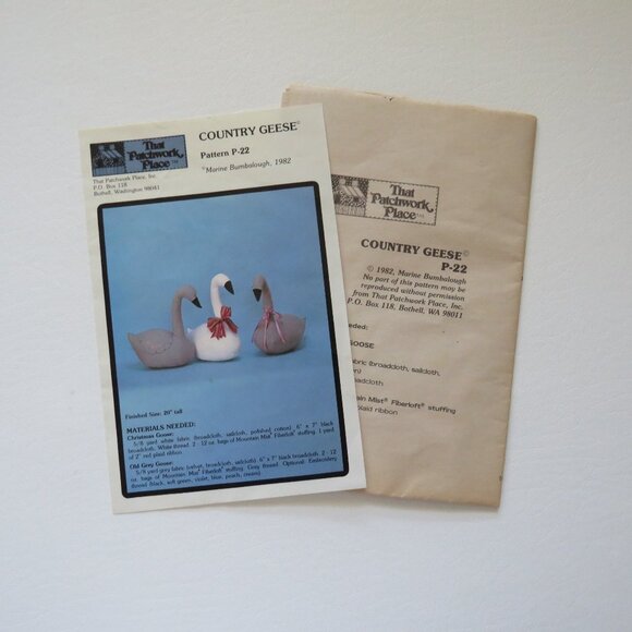 Country Geese The Patchwork Place Pattern P-22, 1982 - Picture 1 of 6